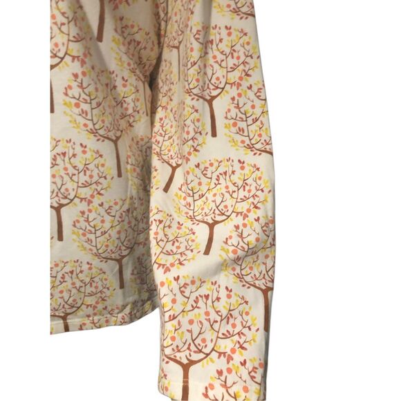 Talbots Women White w/Tree & Floral Print Cotton Jersey Knit Blouse size 2X - Picture 4 of 8